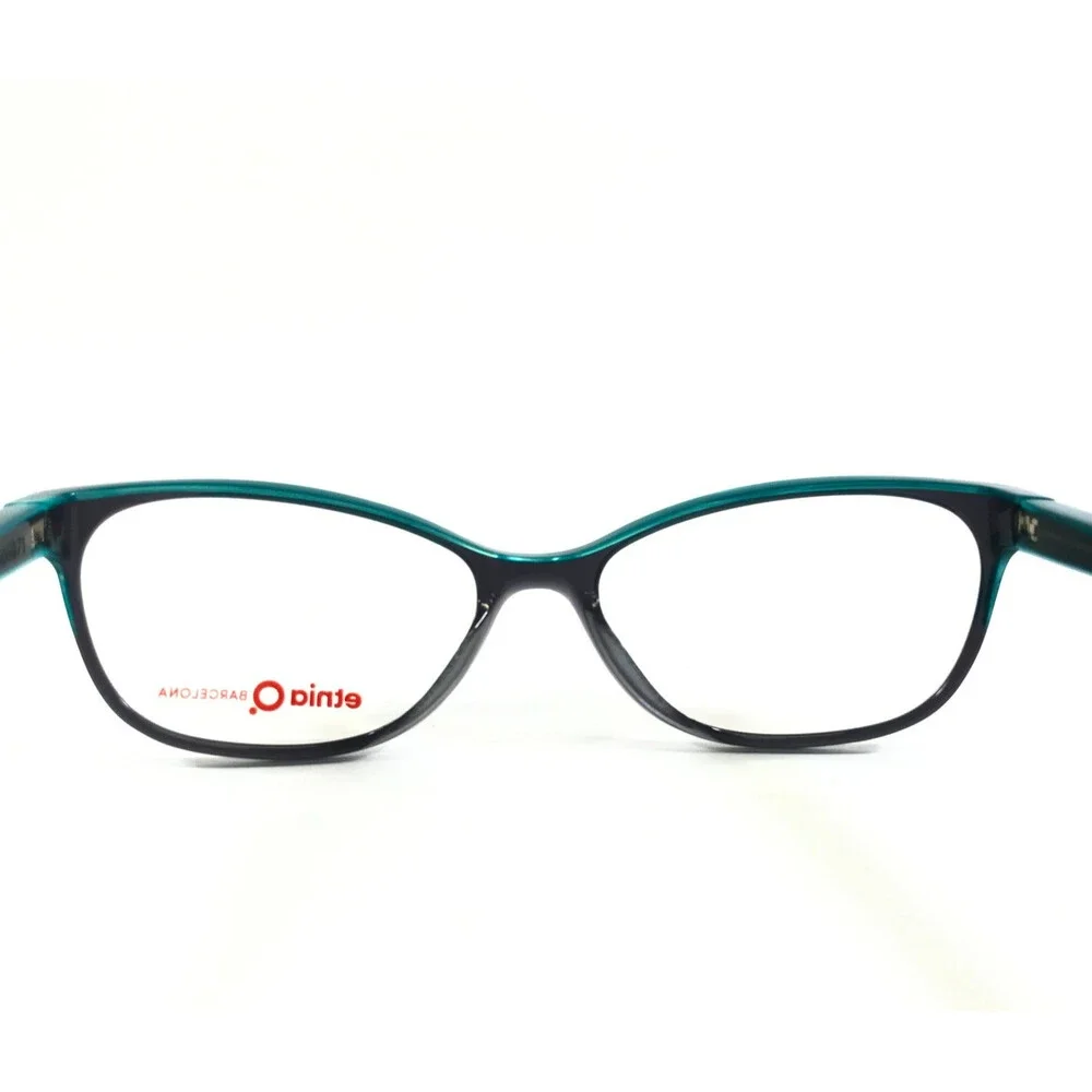 Etnia Barcelona Eyeglasses Frames KYOTO GYTQ Gray Turquoise Cat Eye 53-15-135